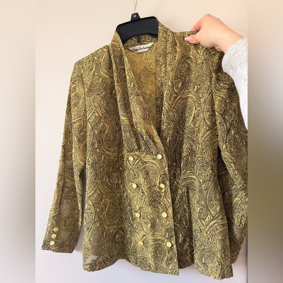 Vintage Christian Dior Paisley Blouse - Picture 2 of 8